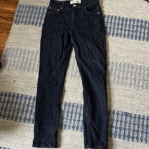 Reformation Dark Indigo high rise slim jeans